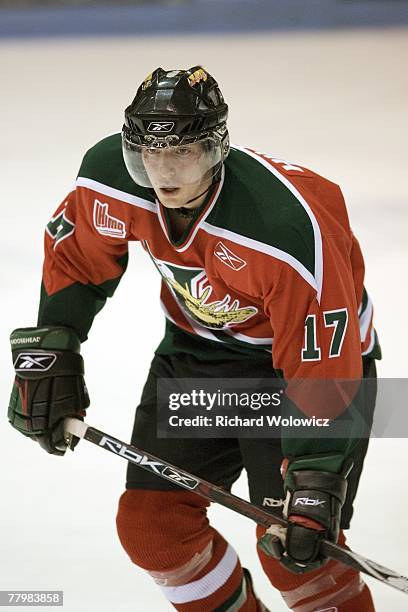 Ryan Hillier of the Halifax Mooseheads skates during the game against the Drummondville Voltigeurs at the Centre Marcel Dionne on November 18, 2007...