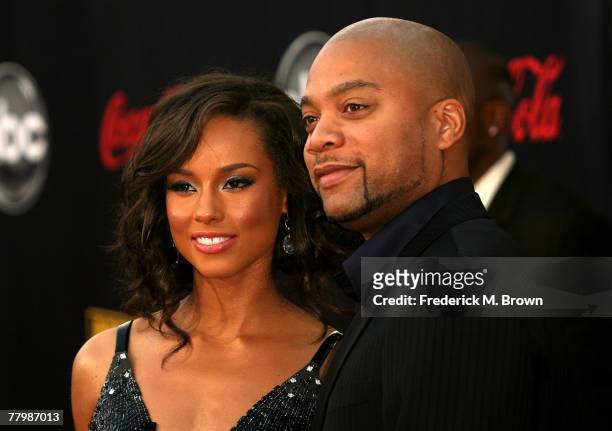 Singer Alicia Keys and producer Kerry 'Krucial' Brothers arrive at the 2007 American Music Awards held at the Nokia Theatre L.A. LIVE on November 18,...
