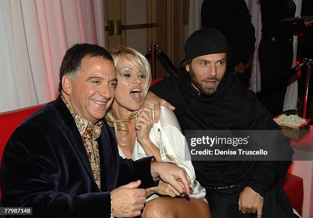 Planet Hollywood Resort & Casino Owner Robert Earl, actress Pamela Anderson and Rick Salomon at Planet Hollywood Resort & Casino's Grand Opening...