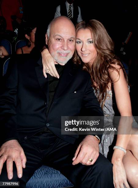 Singer Celine Dion and husband Rene Angelil in the audience during the 2007 American Music Awards held at the Nokia Theatre L.A. LIVE on November 18,...