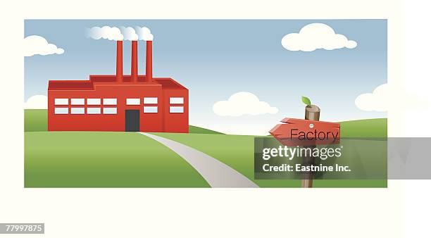 path leading to a factory - drug manufacturing stock illustrations