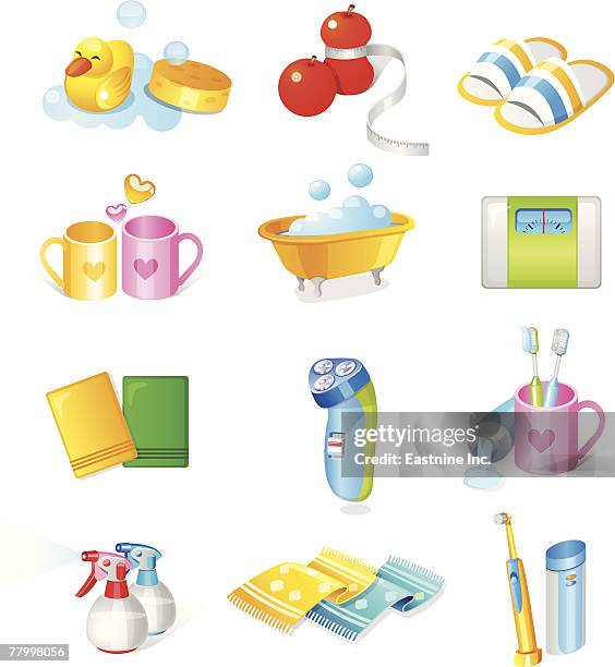 illustrations, cliparts, dessins animés et icônes de various toiletries - paillasson illustrations