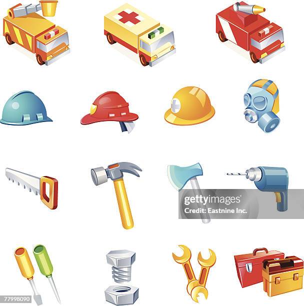 different types of industrial objects - oxygen mask stock illustrations