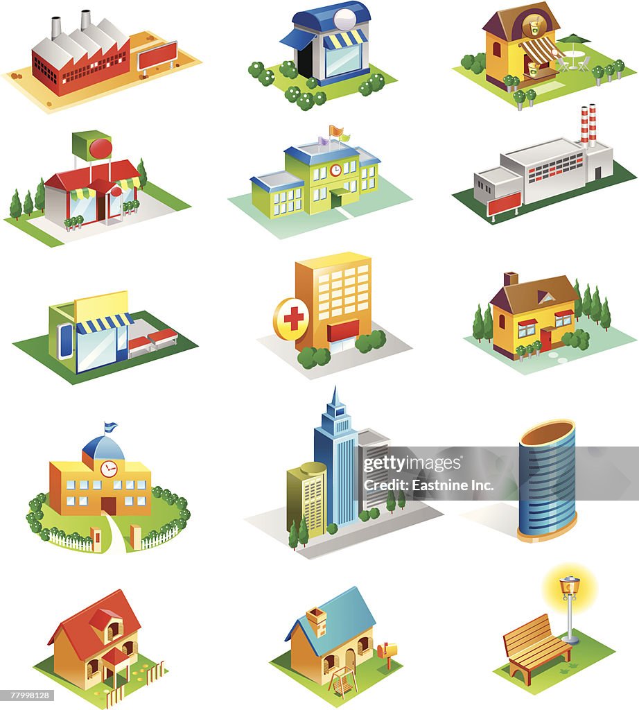 Building Types Distinct Different Types Of Building Structures High-Res Vector Graphic - Getty ...