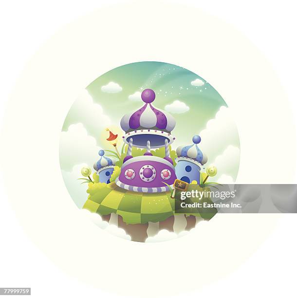 church on a rock - kremlin stock illustrations