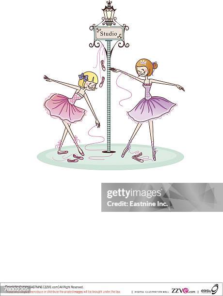 two women dancing and smiling - dancing outside stock illustrations