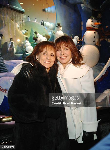 Director of St. Jude Children's Research Terre Thomas and Actress Marlo Thomas pose for a photo at the lighting of the Saks Holiday windows on...