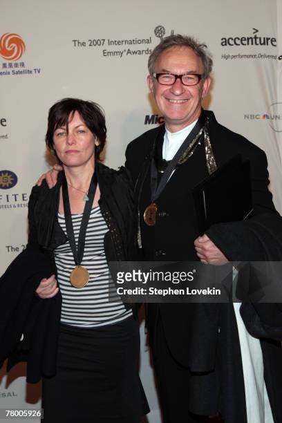 Director/producer Clare Beavan and producer Simon Schama of "Simon Schama's Power of Art: Bernini" attend the 35th International Emmy Awards Gala at...