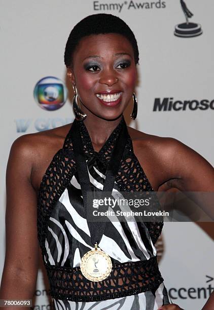 Actress Brenda Ngxoli attends the 35th International Emmy Awards Gala at the New York Hilton on November 19, 2007 in New York City.