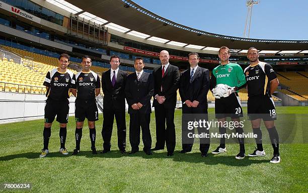 Daniel with Ross Aloisi capt of the Phoenix, Martin McManus Manageing Director of Sony New Zealand, Terry Serepisos owner of the Phoenix, Matt Walton...