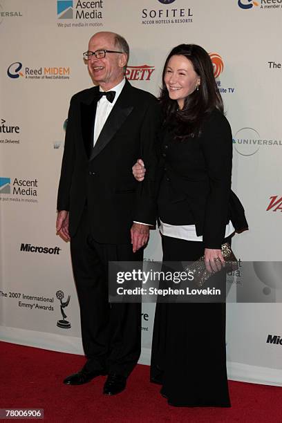 Patrick Le Lay, Chairman and CEO of TF1 and guest attend the 35th International Emmy Awards Gala at the New York Hilton on November 19, 2007 in New...