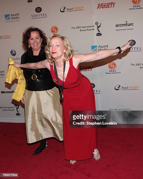 Producer Helle Ulsteen and director Simone Aaderg of "Smiling in a War Zone" attend the 35th International Emmy Awards Gala at the New York Hilton on...