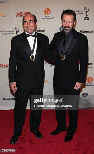 Writer George Moura and director Ricardo Waddington of "Ellis Regina Special: All My Life: attend the 35th International Emmy Awards Gala at the New...