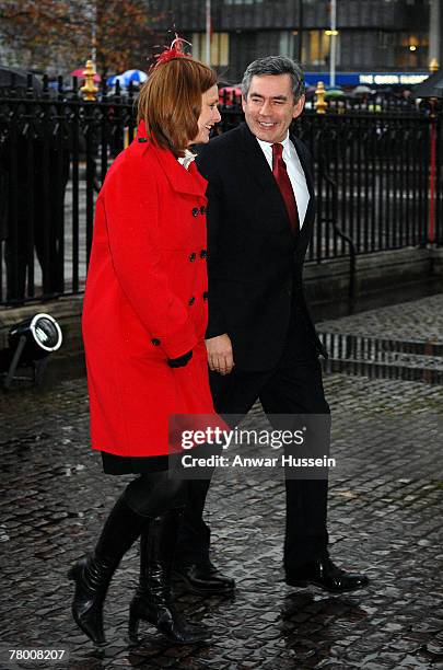Prime Minister Gordon Brown and wife Sarah attend a service of celebration for their Diamond Wedding Anniversary at Westminster Abbey on November 19,...