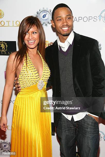 Host of BET 's '106 & Park' Terrence Jackson poses with Rocsi's at her birthday party at the Grand on November 19, 2007 in New York City.