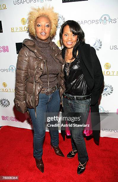 Stylists Nicole Williams and Gina Ginyard attends BET 's '106 & Park' Rocsi's birthday party at the Grand on November 19, 2007 in New York City.