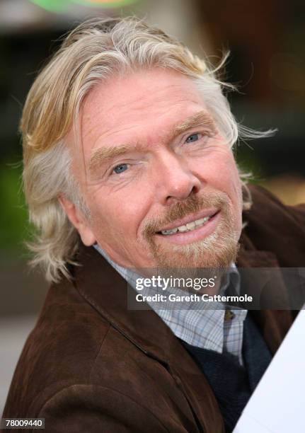 Sir Richard Branson launches his new Virgin Mobile directory enquiries number 118 918 on November 20, 2007 in London, England. By using the service...