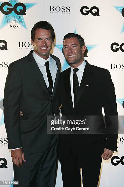 Editor Grant Pearce and Actor Tom Williams attends the GQ Men of the Year Awards at Fox Studios on November 20, 2007 in Sydney, Australia.