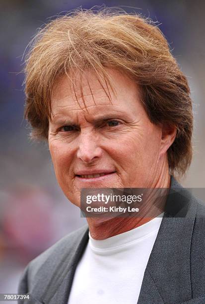 Bruce Jenner, the 1976 Olympics Decathlon gold medallist, at the 113th Penn Relays at the University of Pennsylvania's Franklin Field in...