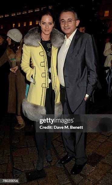 Trinny Woodall and Johnny Elichaoff attend the VIP opening of the Somerset House Ice Rink, at Somerset House on November 20, 2007 in London, England.