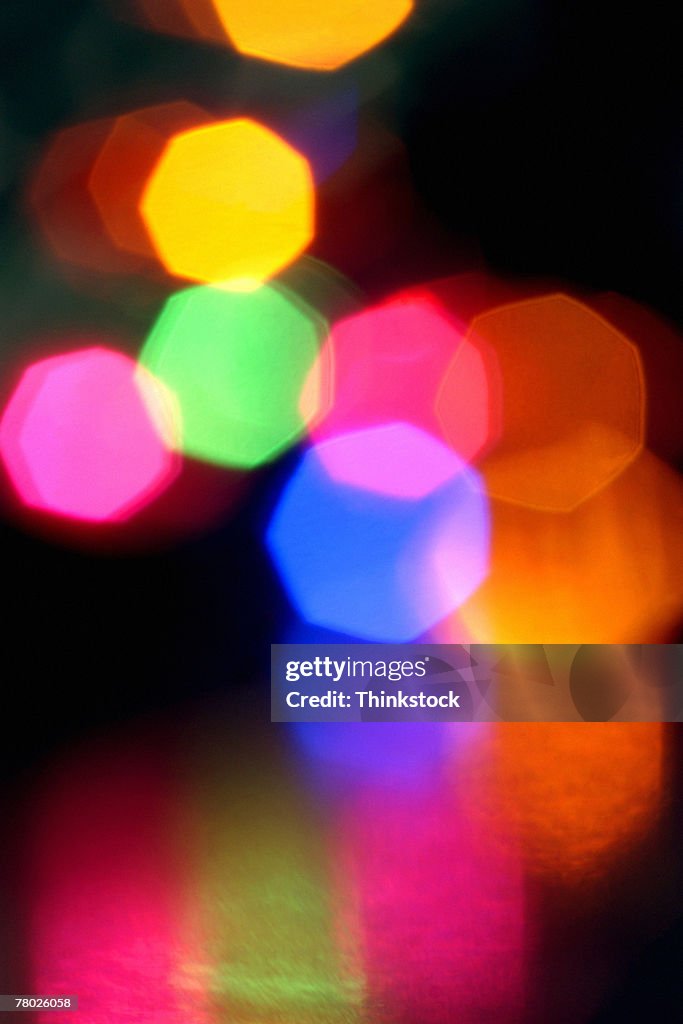 Close-up of colored lights.