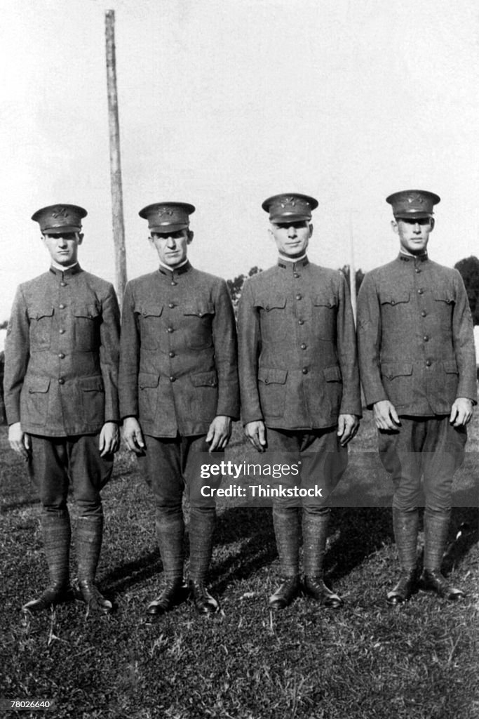 WW1 B&W photo of four soldiers WW1 B&W photo of four soldiers
