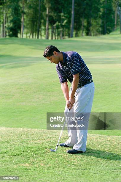 man golfing - golf ball in air stock pictures, royalty-free photos & images