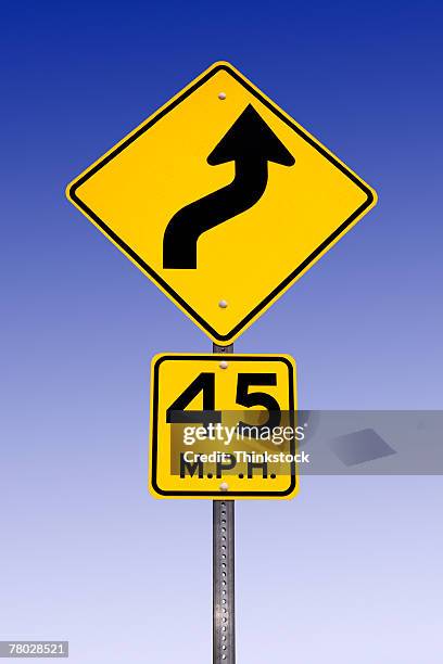 Right Curve 45 Mph Signs
