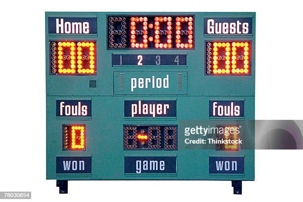 close-up of scoreboard in a school gymnasium. - basketball close up ストックフォトと画像