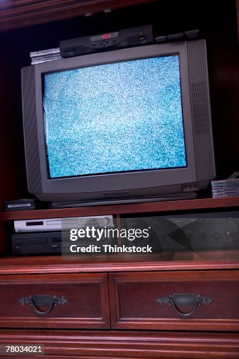 Tv Static Machine Closeup Of A Television With Static On The Screen High-Res Stock Photo ...