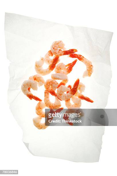 shrimp - butcher paper foto e immagini stock