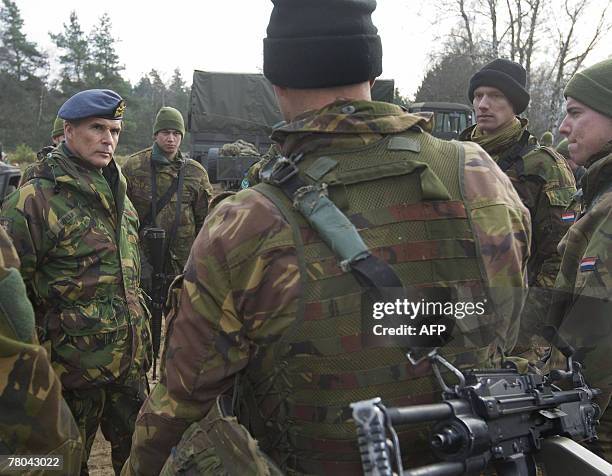Dutch general Dick Berlijn , commander-in-chief of the Dutch forces, visits the Dutch troops in Bergen, 21 November 2007. More than 500 soldiers...