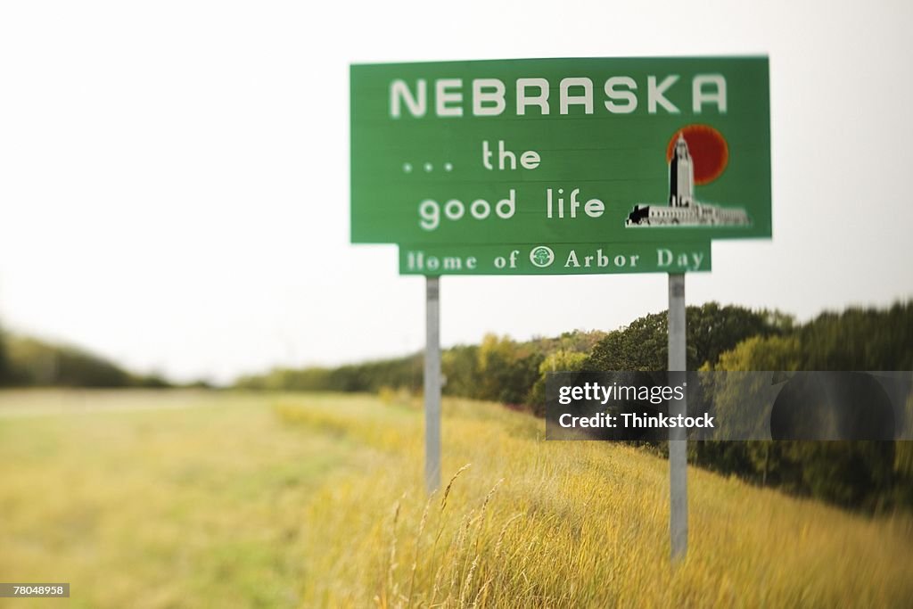 Welcome to Nebraska sign