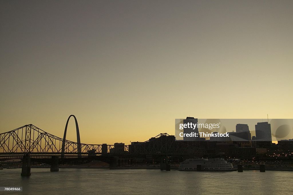 St Louis skyline at sunset