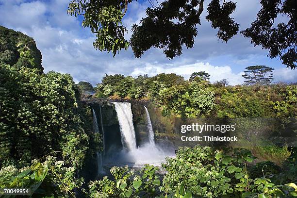 rainbow falls in hawaii - hilo stock pictures, royalty-free photos & images