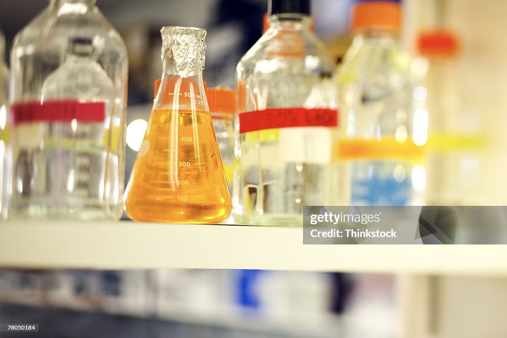 Bottles in a science laboratory