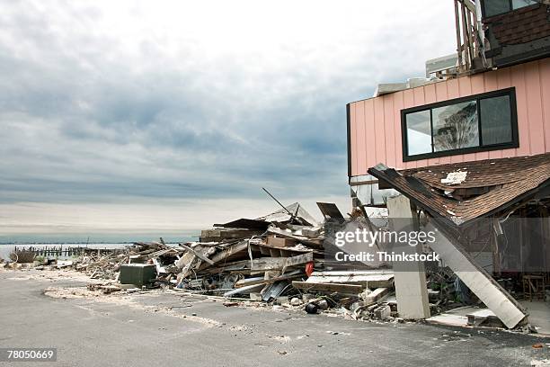 hurricane damage - storm destruction stock pictures, royalty-free photos & images