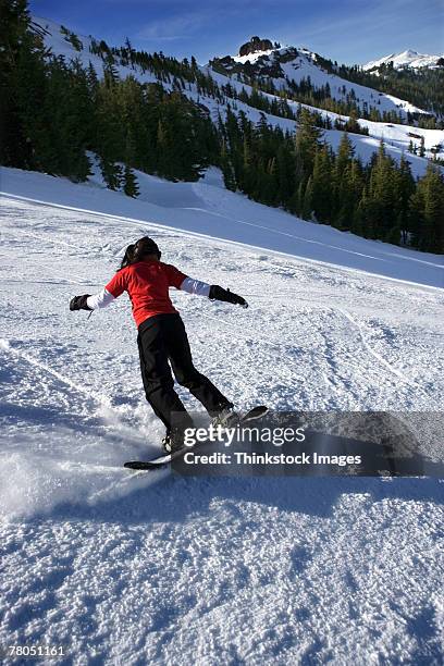 snowboarder - lake tahoe skiing stock pictures, royalty-free photos & images