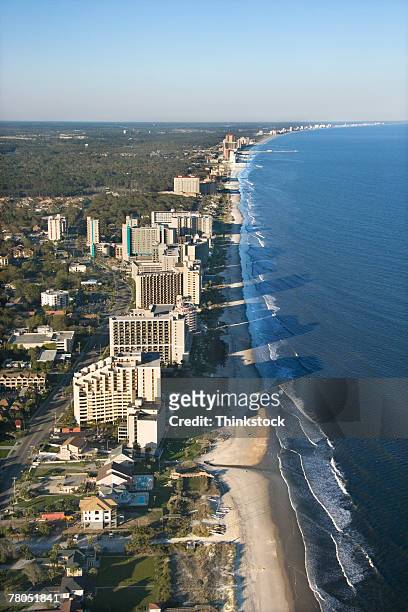 aerial view of myrtle beach, south carolina - myrtle beach stock pictures, royalty-free photos & images
