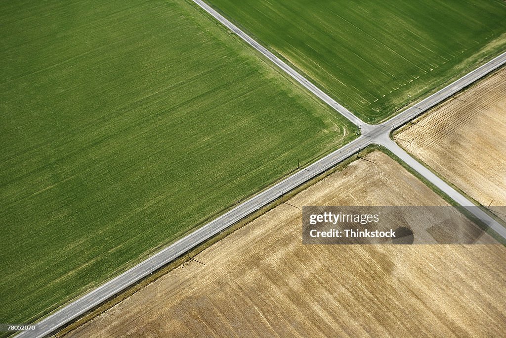 Arial View Rural Intersection Aerial View Of Rural Roads Intersecting High-Res Stock Photo - Getty Images