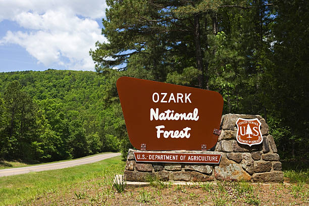 ozark national forest sign - ozark national forest stock pictures, royalty-free photos & images
