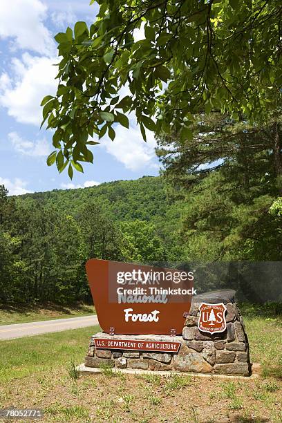 ozark national forest sign - national forest stock pictures, royalty-free photos & images