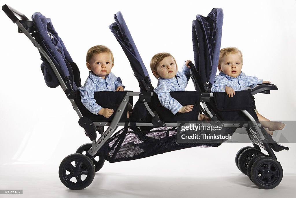 Triplets in stroller