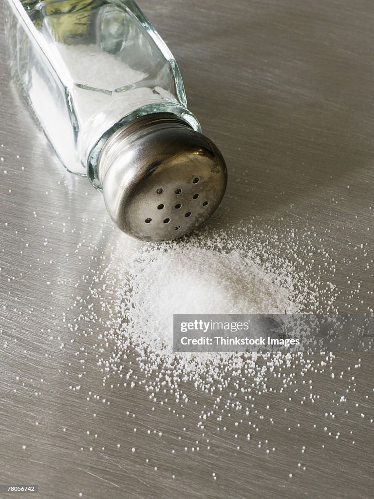 Spilled salt shaker