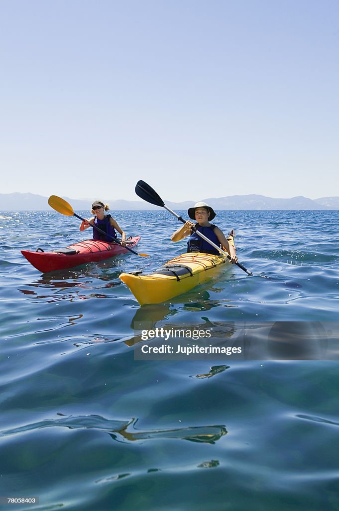 People kayaking