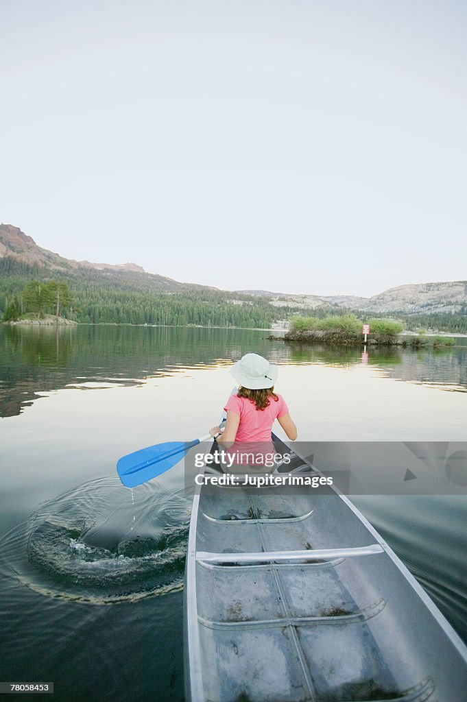 Woman in a canoe