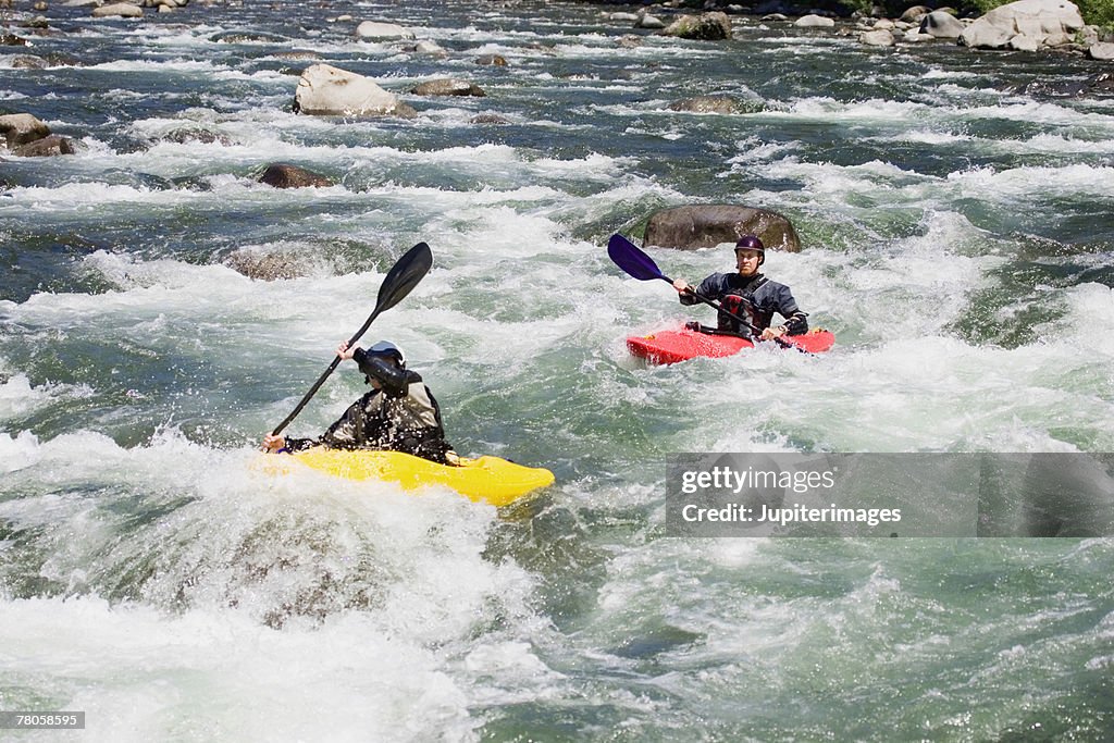 Whitewater kayakers