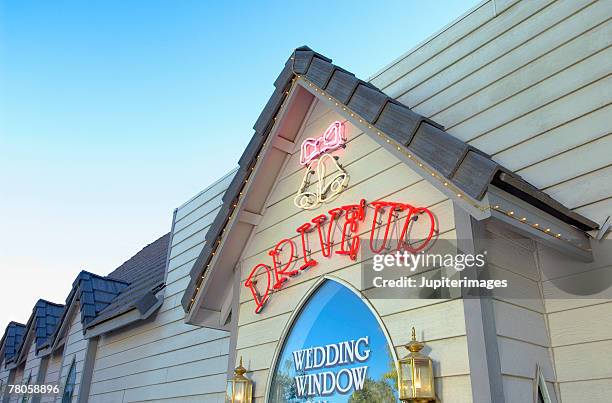 drive-up wedding chapel - chapel stock pictures, royalty-free photos & images
