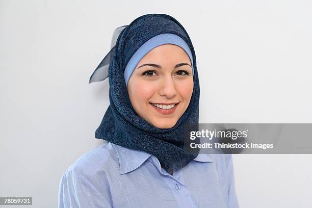 iranian persian woman wearing hijab headscarf and jilbab - jalabib stock pictures, royalty-free photos & images