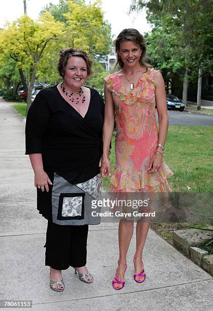 Kara Munro poses with Antonia Kidman at the launch of "From Here To Maternity With Antonia Kidman" at Lucio's on November 22, 2007 in Sydney,...